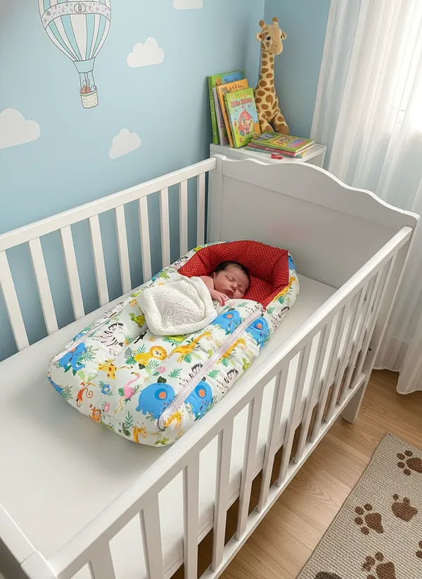 Multicolor_3_In_1_Baby_Carry_Nest_Cum_Sleeping_Bag_Jungle_Print