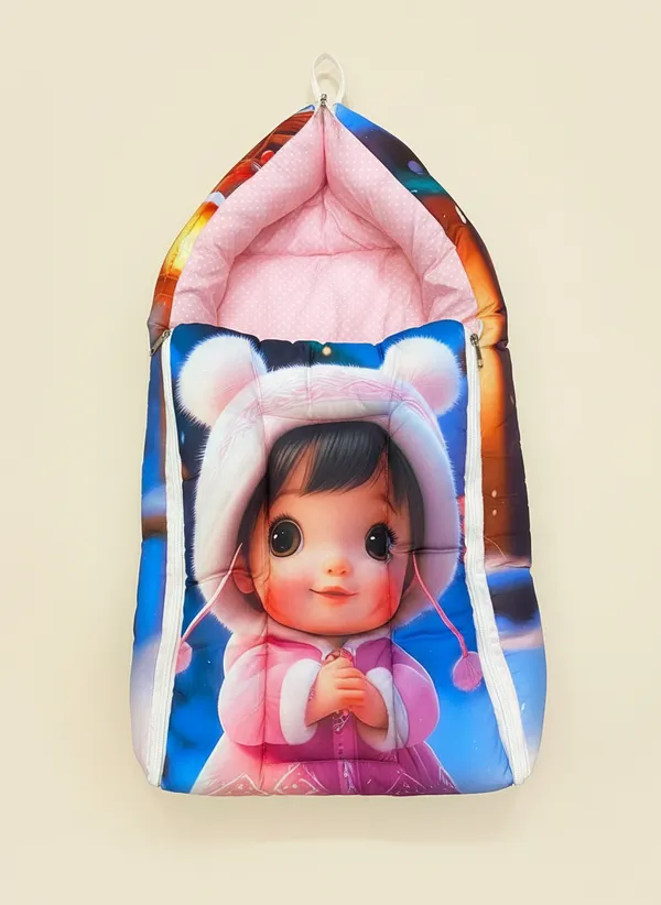 Pink_3_In_1_Baby_Carry_Nest_Cum_Sleeping_Bag_Girl_Print