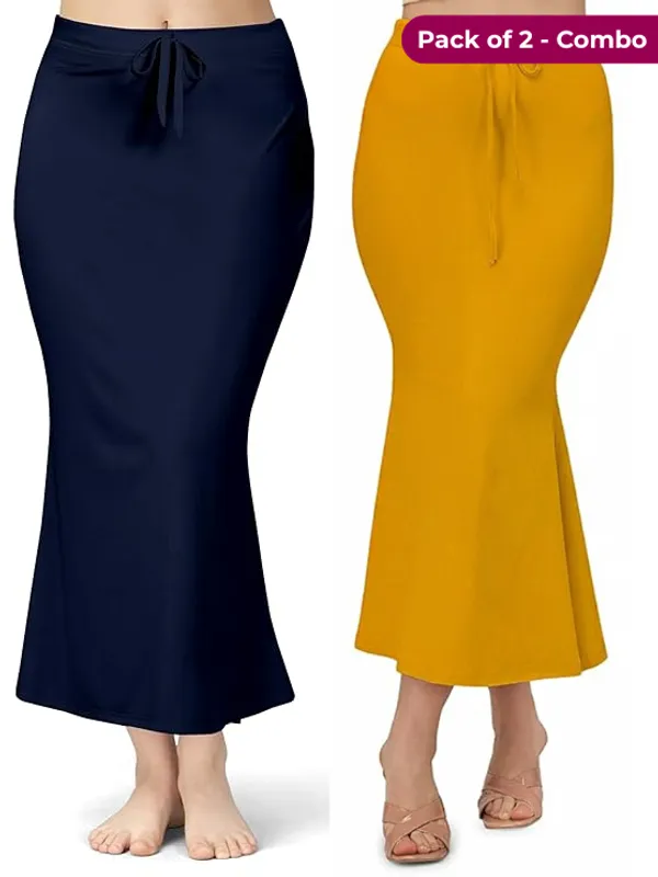 Pack_of_2_Mustard_&_Navy_Blue_Comfort_Lycra_4_Way_Fabric_Saree_Shapewear_For_Women