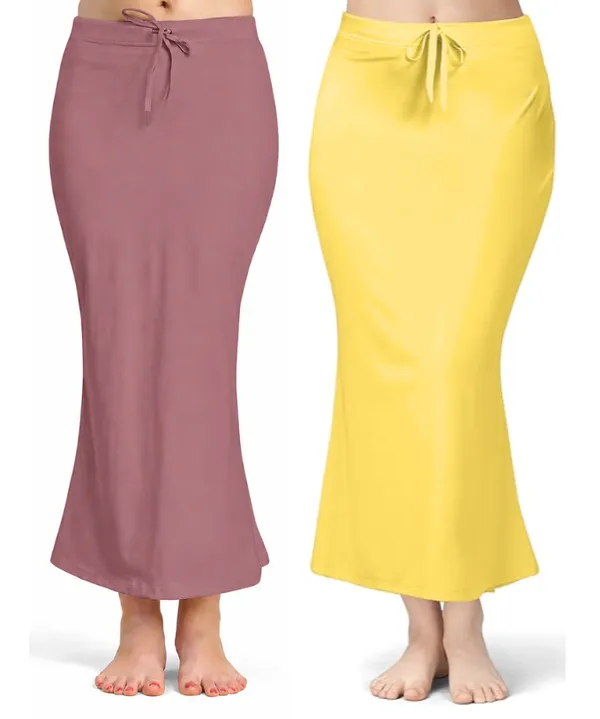 Pack_of_2__Plum_&_Yellow_Comfort_Lycra_4_Way_Fabric_Saree_Shapewear_For_Women