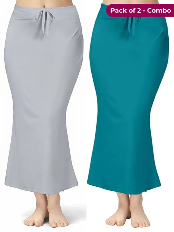 Pack_of_2_Grey_&_Peacock_Green_Comfort_Lycra_4_Way_Fabric_Saree_Shapewear_For_Women