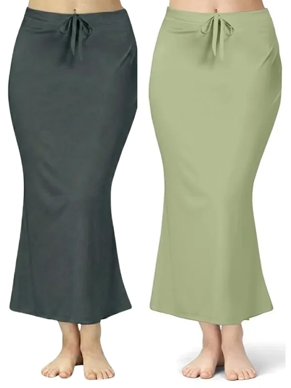 Pack_of_2__Dark_Grey_&_Pista_Comfort_Lycra_4_Way_Fabric_Saree_Shapewear_For_Women