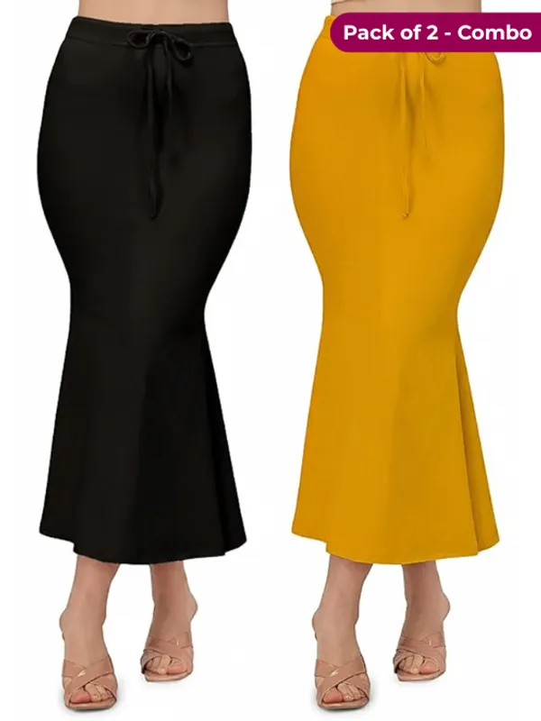 Pack_of_2-Black-Mustard-Comfort_Lycra_4_Way_Fabric_Saree_Shapewear_For_Women