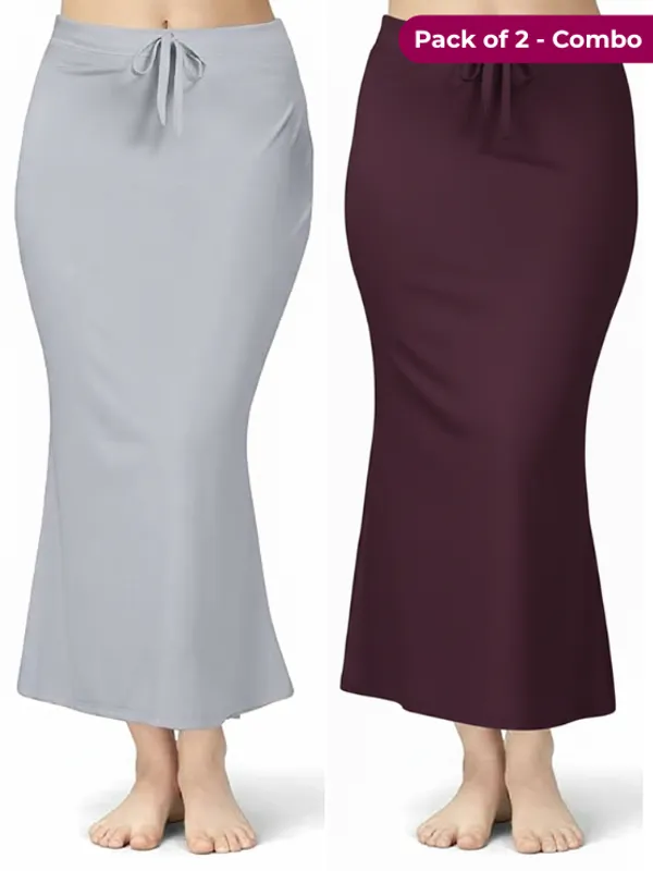 Pack_of_2_Grey_&_Wine_Comfort_Lycra_4_Way_Fabric_Saree_Shapewear_For_Women