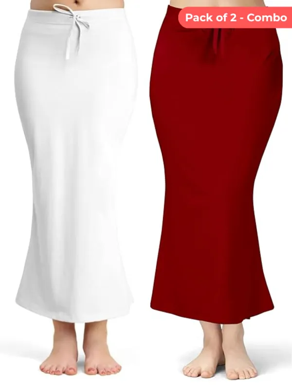 Pack_of_2_White_&_Maroon_Comfort_Lycra_4_Way_Fabric_Saree_Shapewear_For_Women_(Pack_Of_2)
