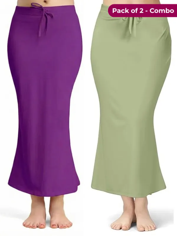 Pack_of_2_Purple_&_Light_Green_Pista_Comfort_Lycra_4_Way_Fabric_Saree_Shapewear_For_Women