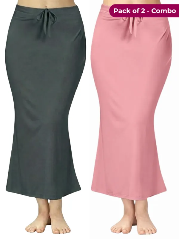 Pack_of_2__Dark_Grey_&_Onion_Pink_Comfort_Lycra_4_Way_Fabric_Saree_Shapewear_For_Women