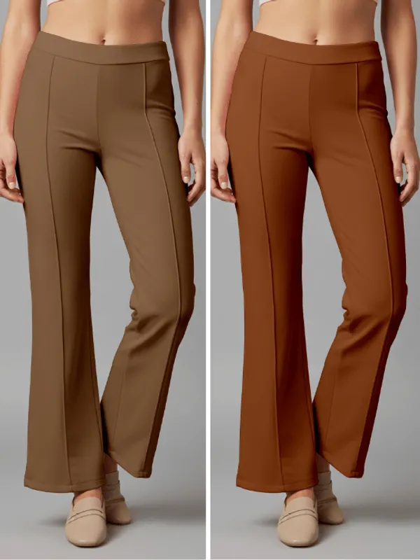 Flared_Pants_-_Brown_&_Khakhi_-_Pack_of_2