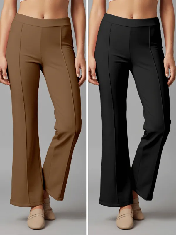 Flared_Pants_-_Black_&_Khakhi_-_Pack_of_2