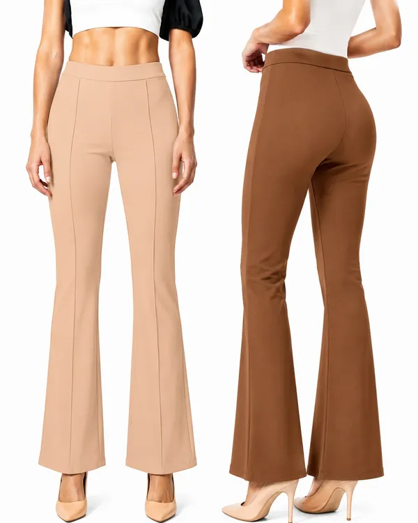 Flared_Pants_-_Brown_&_Cream_-_Pack_of_2
