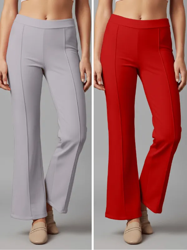 Flared_Pants_-_Grey_&_Red_-_Pack_of_2