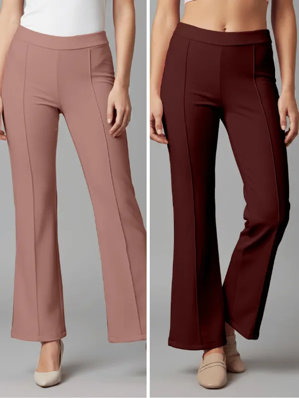 Flared_Pants_-_Moove_&_Maroon_-_Pack_of_2