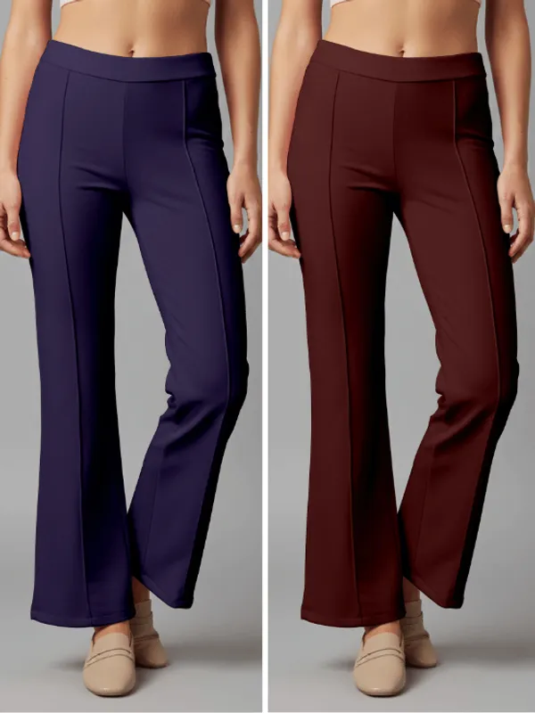 Flared_Pants_-_Navy_&_Maroon_-_Pack_of_2
