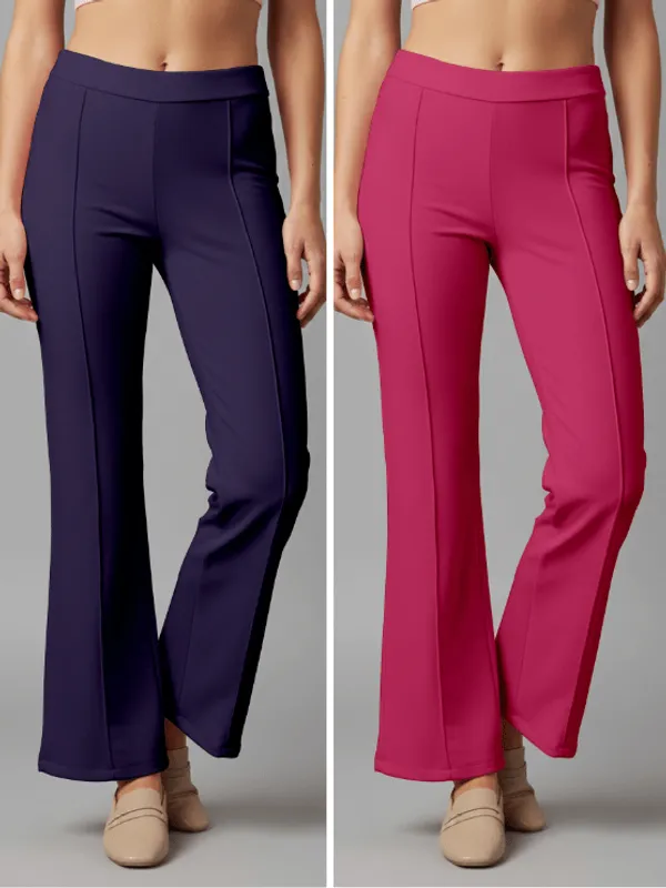 Flared_Pants_-_Navy_&_Pink_-_Pack_of_2