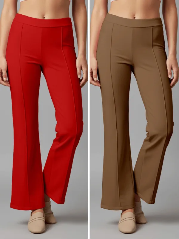 Flared_Pants_-_Red_&_Khakhi_-_Pack_of_2