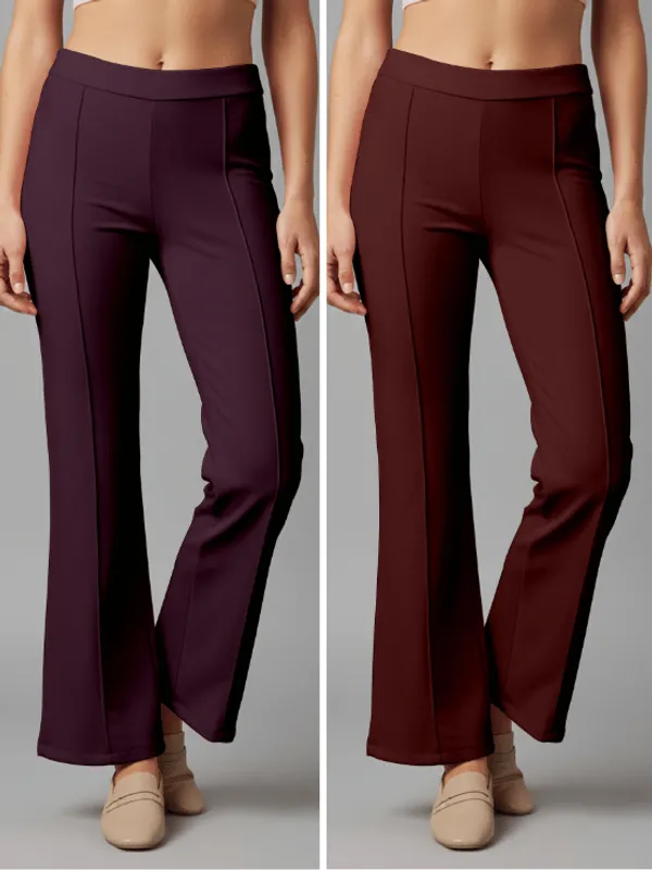 Flared_Pants_-_Wine_&_Maroon_-_Pack_of_2