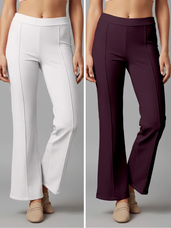 Flared_Pants_-_Wine_&_White_-_Pack_of_2