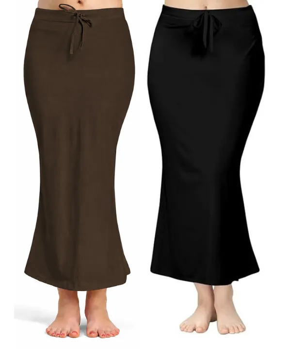 Pack_of_2__Coffee_&_Black_Comfort_Lycra_4_Way_Fabric_Saree_Shapewear_For_Women