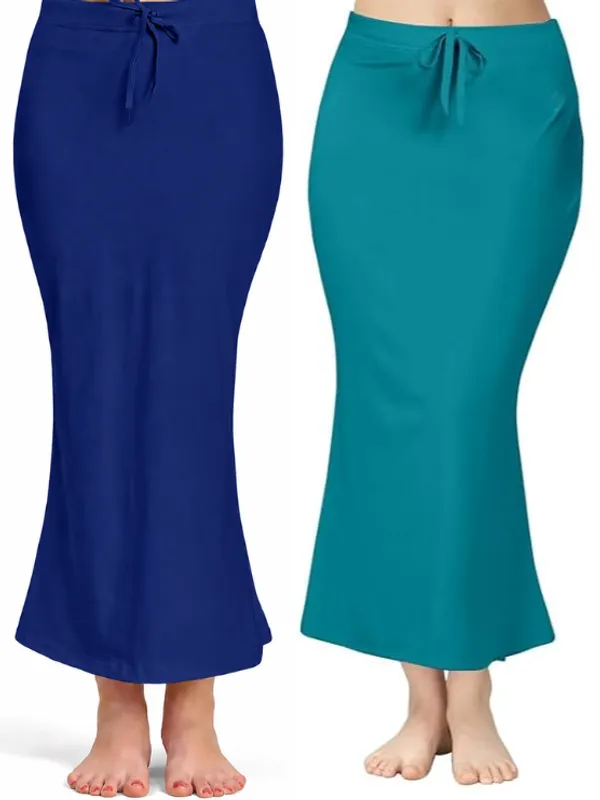 Pack_of_2__Royal_Blue_&_Peacock_Comfort_Lycra_4_Way_Fabric_Saree_Shapewear_For_Women