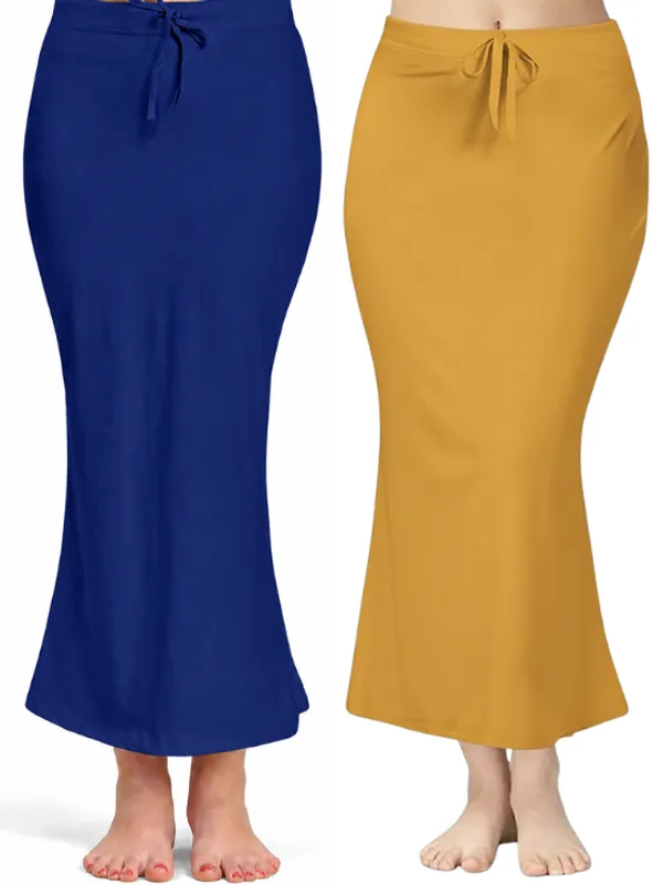 Pack_of_2__Royal_Blue_&_Mustard_Comfort_Lycra_4_Way_Fabric_Saree_Shapewear_For_Women