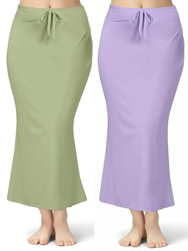 Pack_of_2_Light_Green_Pista_&_Lavender_Comfort_Lycra_4_Way_Fabric_Saree_Shapewear_For_Women