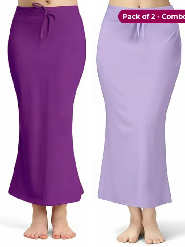 Pack_of_2_-_Purple_&_Lavender_Comfort_Lycra_4_Way_Fabric_Saree_Shapewear_For_Women