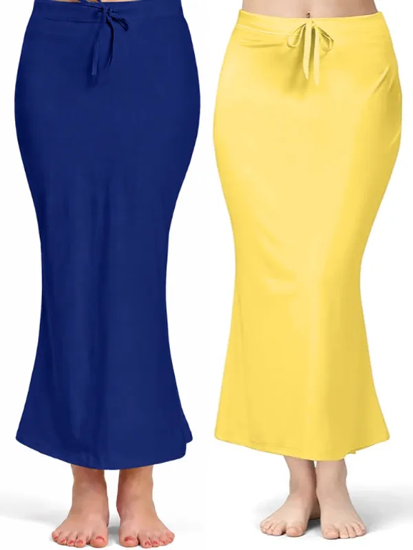 Pack_of_2__Royal_Blue_&_Yellow_Comfort_Lycra_4_Way_Fabric_Saree_Shapewear_For_Women