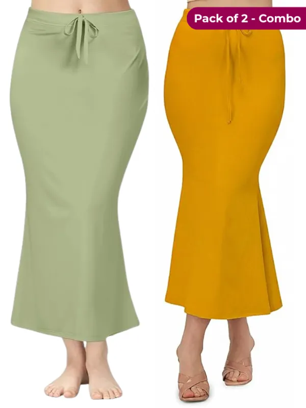 Pack_of_2__Mustard_&_Pista_Comfort_Lycra_4_Way_Fabric_Saree_Shapewear_For_Women