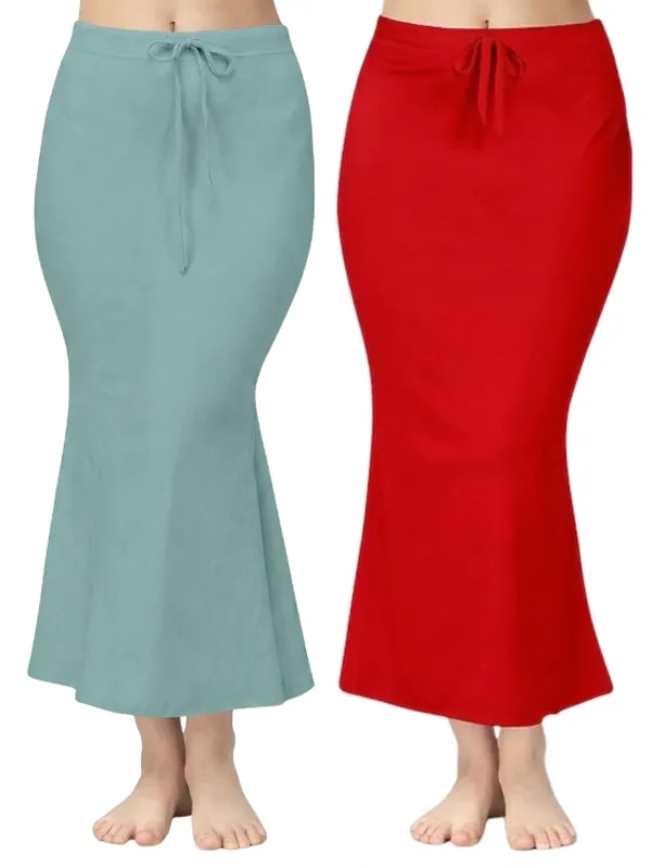 Pack_of_2__Cloud_&_Red_Comfort_Lycra_4_Way_Fabric_Saree_Shapewear_For_Women