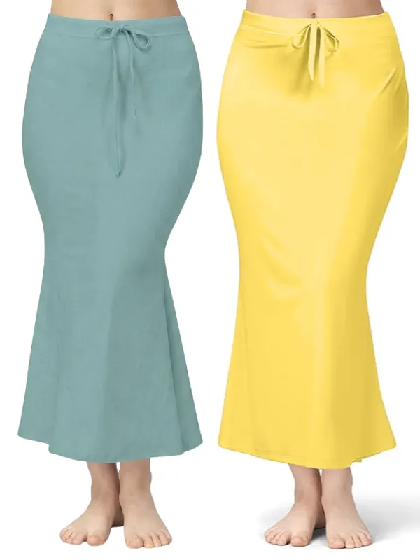 Pack_of_2__Cloud_&_Yellow_Comfort_Lycra_4_Way_Fabric_Saree_Shapewear_For_Women