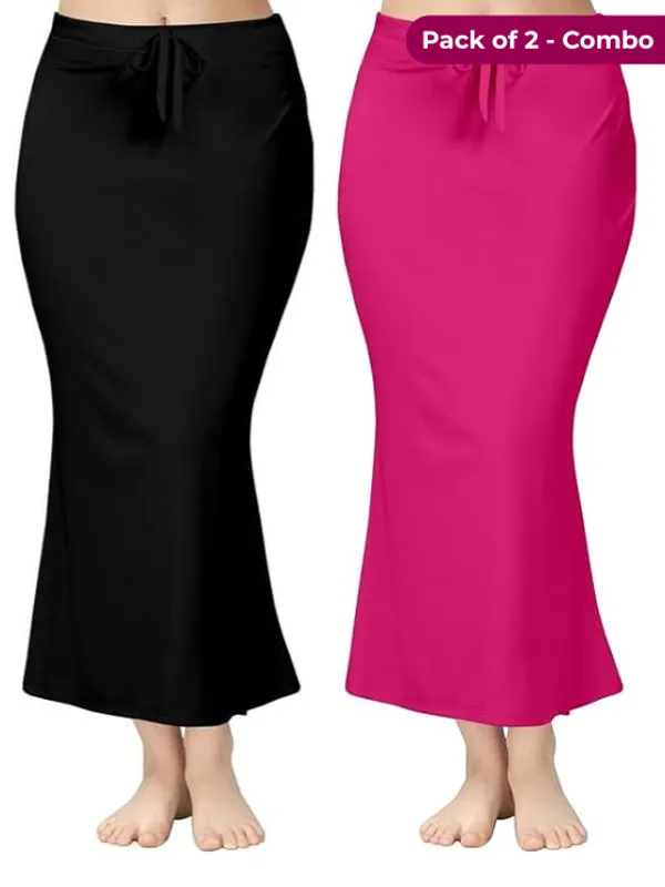 Pack_of_2-Pink-Black-Comfort_Lycra_4_Way_Fabric_Saree_Shapewear_For_Women