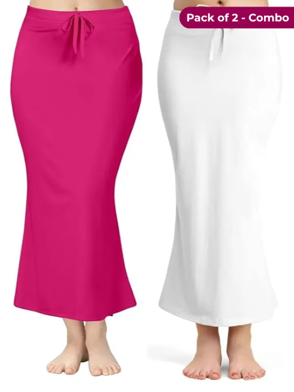 Pack_of_2_Pink_&_White_Comfort_Lycra_4_Way_Fabric_Saree_Shapewear_For_Women