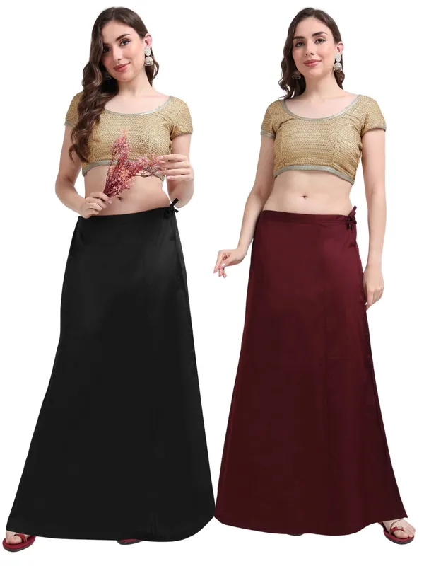 Premium_Cotton_Petticoat_-_Pack_of_2_-_Black_&_Wine