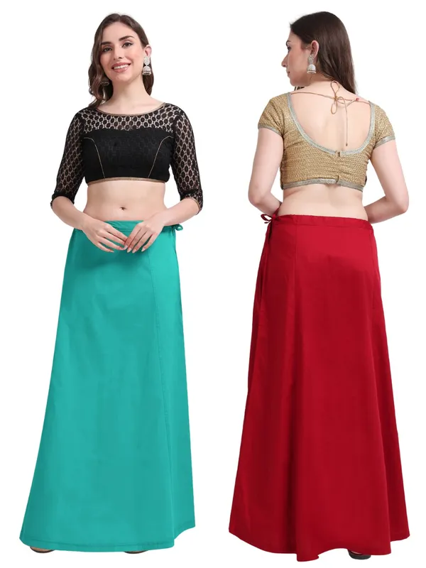 Premium_Cotton_Petticoat_-Pack_of_2_-Peacock_&_Red