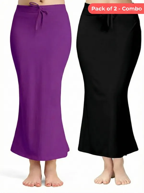 Pack_of_2-Purple-Black-Comfort_Lycra_4_Way_Fabric_Saree_Shapewear_For_Women