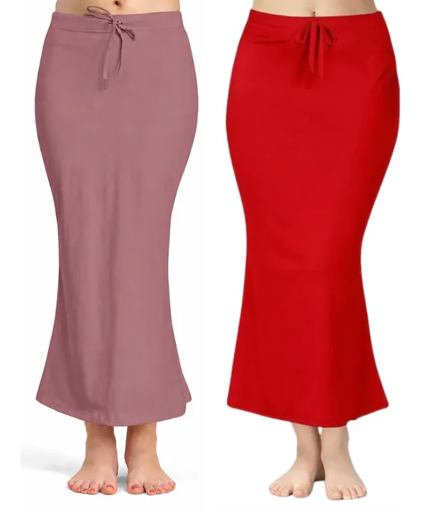 Pack_of_2__Plum_&_Red_Comfort_Lycra_4_Way_Fabric_Saree_Shapewear_For_Women