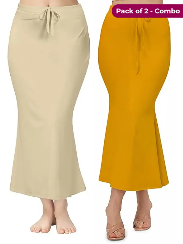 Pack_of_2_Mustard_&_Beige_Comfort_Lycra_4_Way_Fabric_Saree_Shapewear_For_Women
