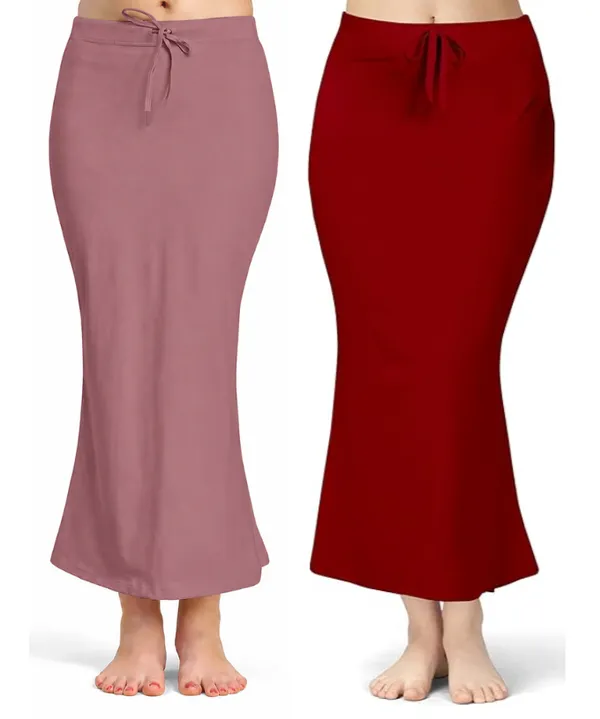 Pack_of_2__Plum_&_Maroon_Comfort_Lycra_4_Way_Fabric_Saree_Shapewear_For_Women