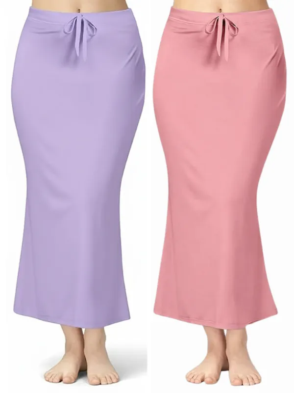 Pack_of_2__Onion_Pink_&_Lavender_Comfort_Lycra_4_Way_Fabric_Saree_Shapewear_For_Women