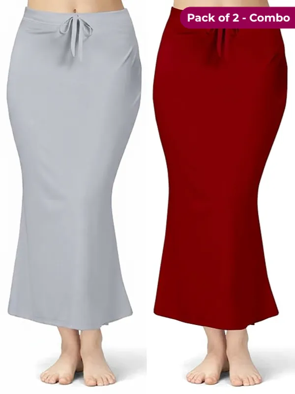 Pack_of_2_Grey_&_Maroon_Comfort_Lycra_4_Way_Fabric_Saree_Shapewear_For_Women