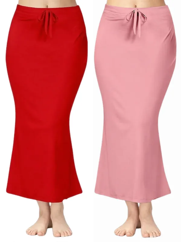 Pack_of_2__Onion_Pink_&_Red_Comfort_Lycra_4_Way_Fabric_Saree_Shapewear_For_Women