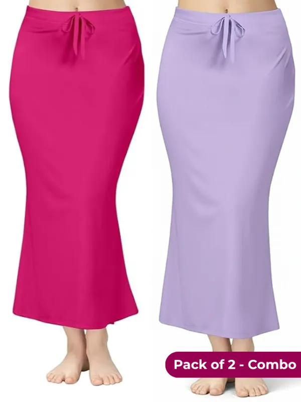 Pack_of_2_-_Pink_&_Lavender_Comfort_Lycra_4_Way_Fabric_Saree_Shapewear_For_Women