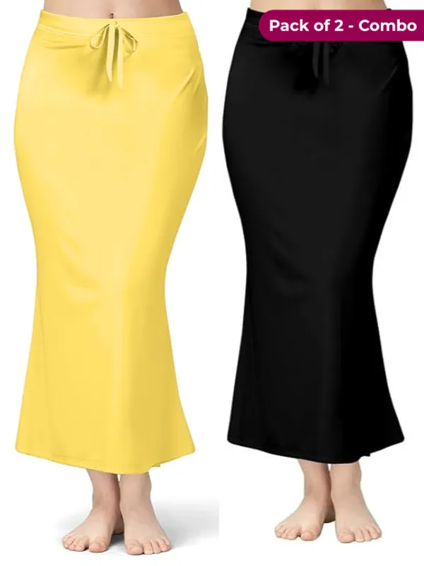 Pack_of_2_Yellow_&_Black_Comfort_Lycra_4_Way_Fabric_Saree_Shapewear_For_Women