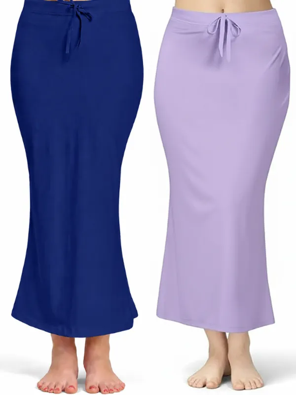 Pack_of_2__Royal_Blue_&_Lavender_Comfort_Lycra_4_Way_Fabric_Saree_Shapewear_For_Women