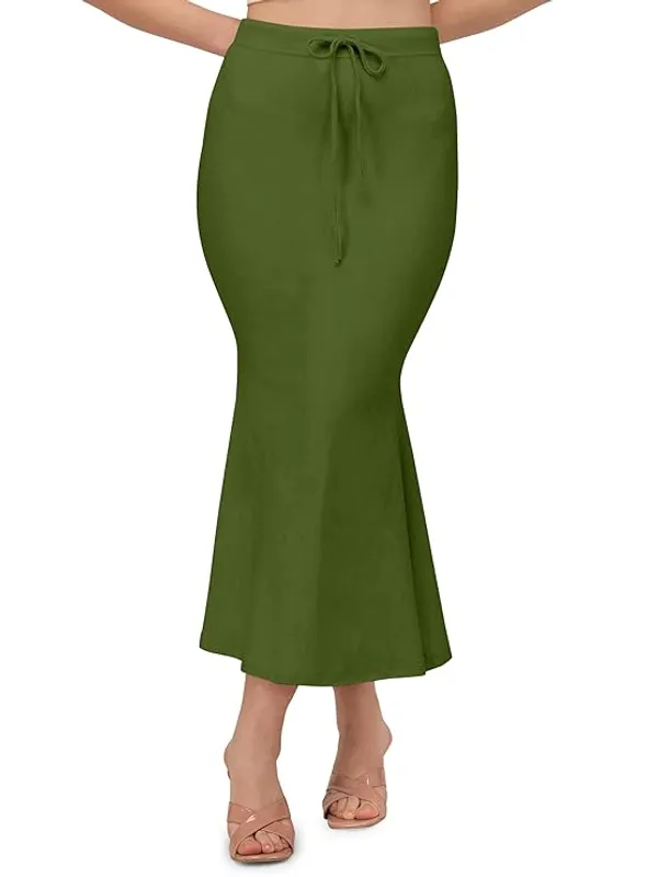 Army_Green_Lycra_Everyday_Comfort_Saree_Shapewear_For_Women