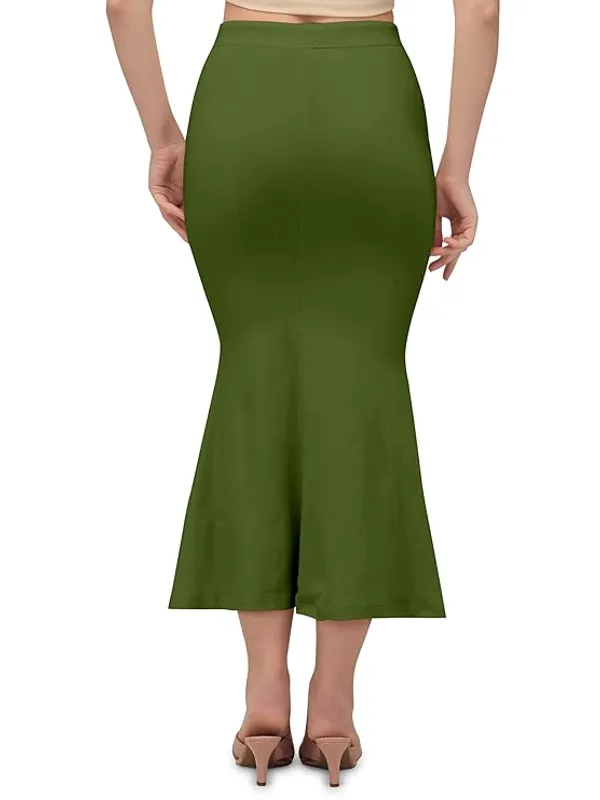 Army_Green_Lycra_Everyday_Comfort_Saree_Shapewear_For_Women