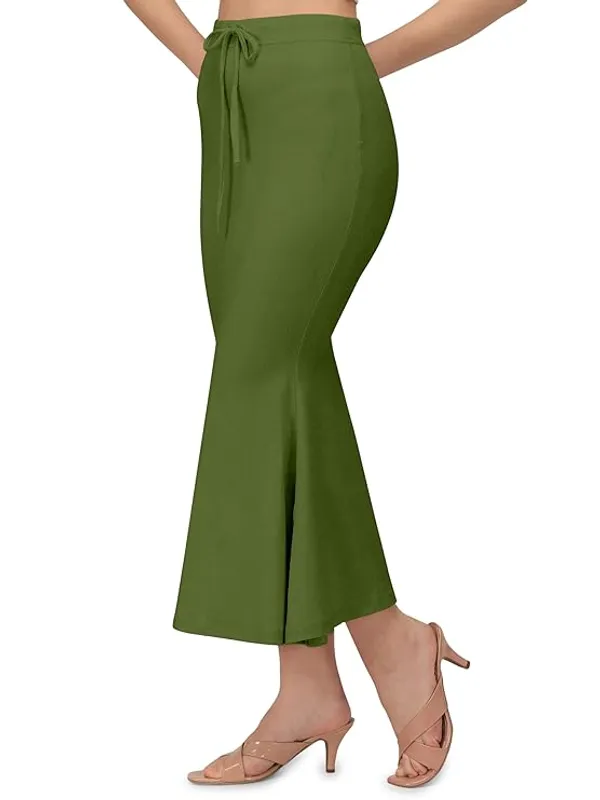 Army_Green_Lycra_Everyday_Comfort_Saree_Shapewear_For_Women