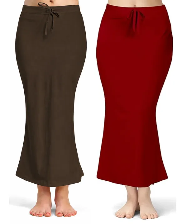 Pack_of_2__Coffee_&_Maroon_Comfort_Lycra_4_Way_Fabric_Saree_Shapewear_For_Women