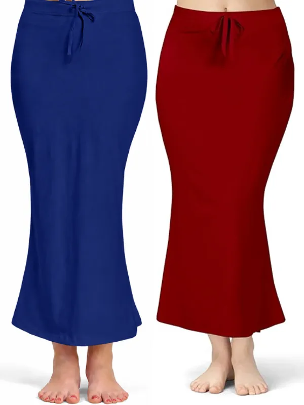 Pack_of_2__Royal_Blue_&_Maroon_Comfort_Lycra_4_Way_Fabric_Saree_Shapewear_For_Women