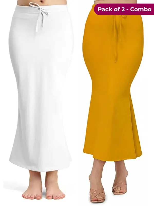 Pack_of_2_Mustard_&_White_Comfort_Lycra_4_Way_Fabric_Saree_Shapewear_For_Women